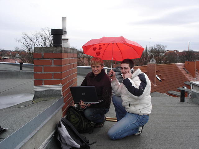 Christoph und Martin im Regen